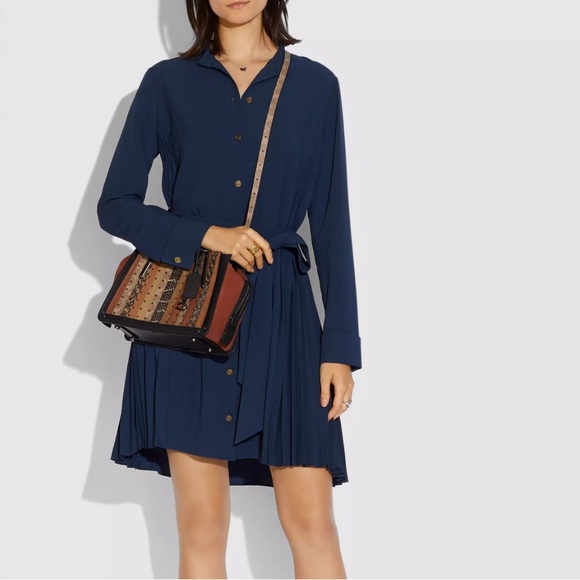 Coach Brown and Orange Striped Shoulder Bag - Picture 12 of 15